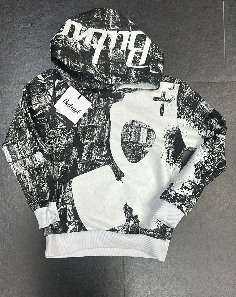 FELPA BUTNOT BAMBINO CON TESCHIO CENTRALE E CAPPUCCIO