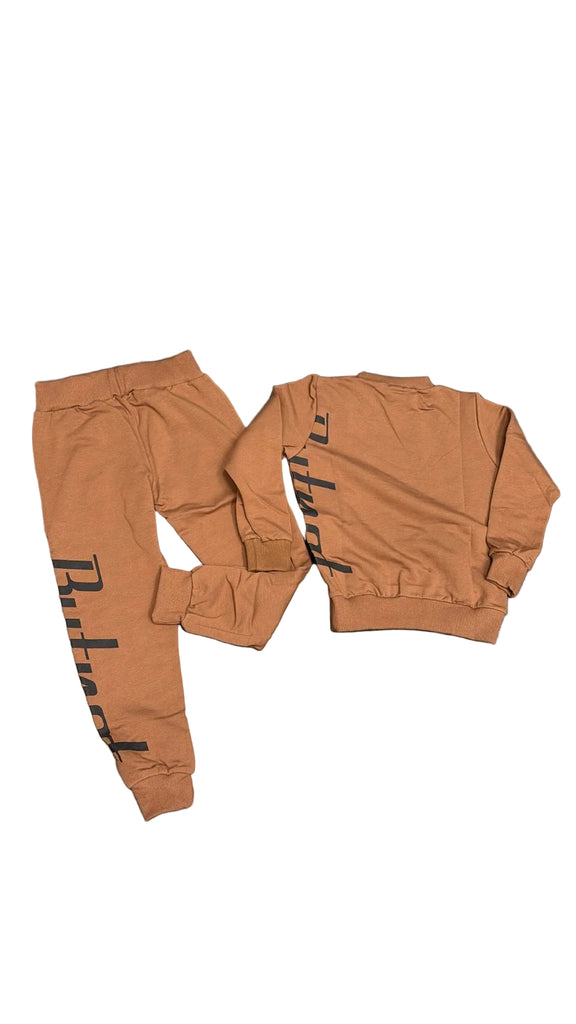 TUTA COMPLETA BUTNOT BAMBINA FELPATA CON SCRITTA LATERALE GIROCOLLO BASIC