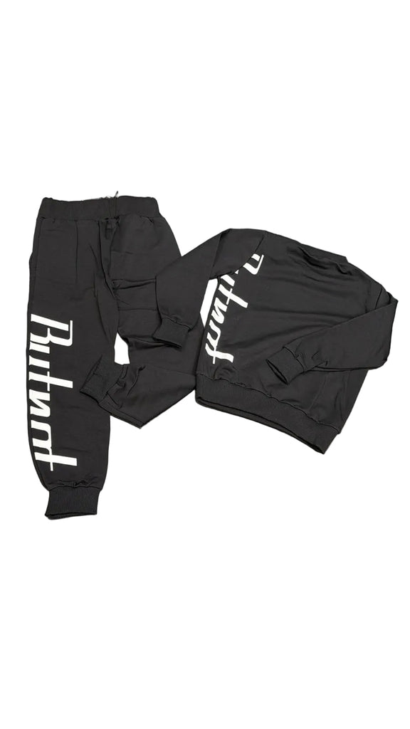 TUTA COMPLETA BUTNOT BAMBINA FELPATA CON SCRITTA LATERALE GIROCOLLO BASIC