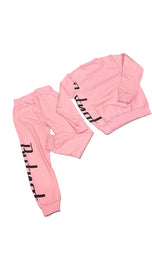 TUTA COMPLETA  BUTNOT BAMBINA FELPATA CON SCRITTA LATERALE GIROCOLLO BASIC