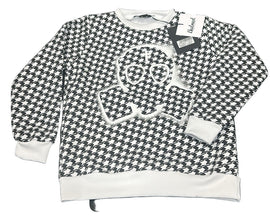 FELPA BUTNOT BAMBINO FELPATA TESCHIO BIANCO CENTRALE STAMPA ROMBI