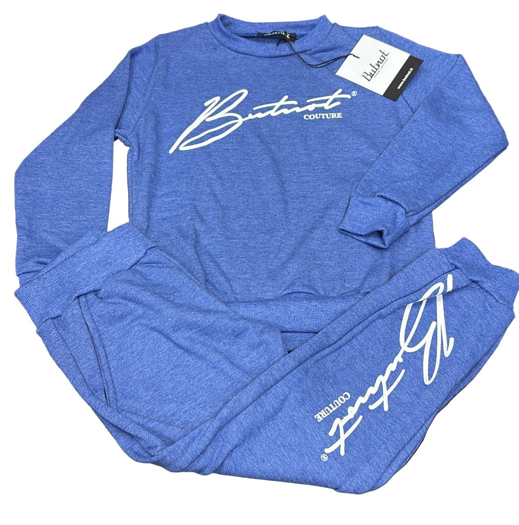 TUTA COMPLETA BUTNOT BAMBINO FELPATO CONSCRITTA CORSIVO CENTRALE