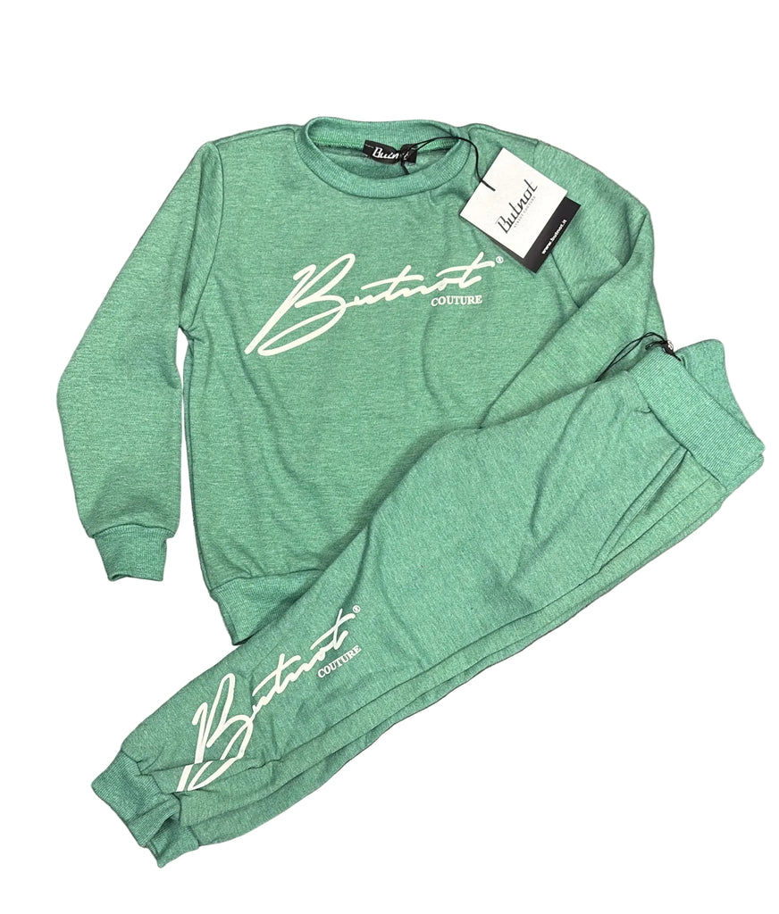 TUTA COMPLETA BUTNOT BAMBINO FELPATO CONSCRITTA CORSIVO CENTRALE