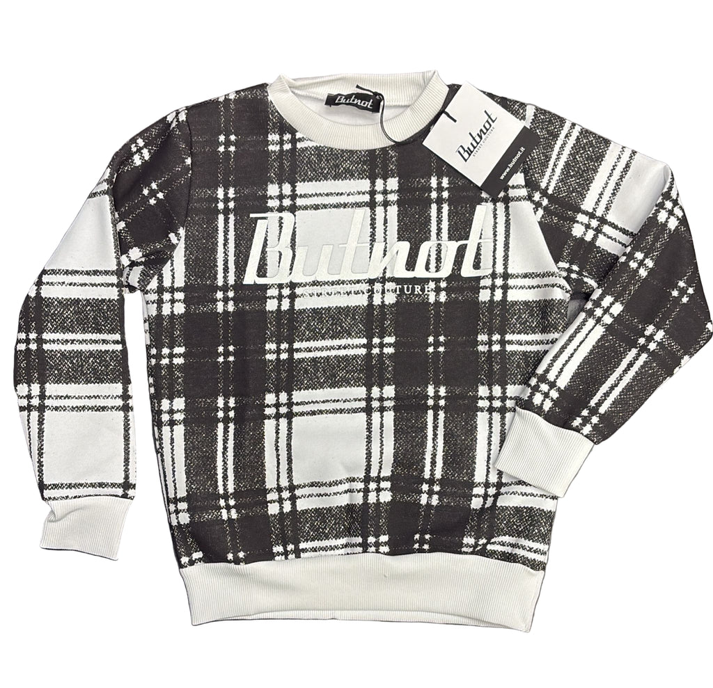 FELPA BUTNOT BAMBINO FELPATA CON SCRITTA CENTRALE E STAMPA MAGLIONE