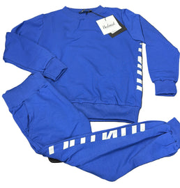 TUTA COMPLETA BUTNOT BAMBINO FELPATO CON SCRITTA ASTRATTA CENTRALE E CAPPUCCIO