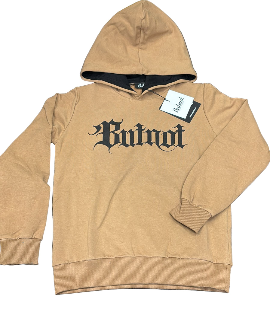 FELPA BUTNOT UNISEX FELPATA , CON CAPPUCCIO E SCRITTA CENTRALE