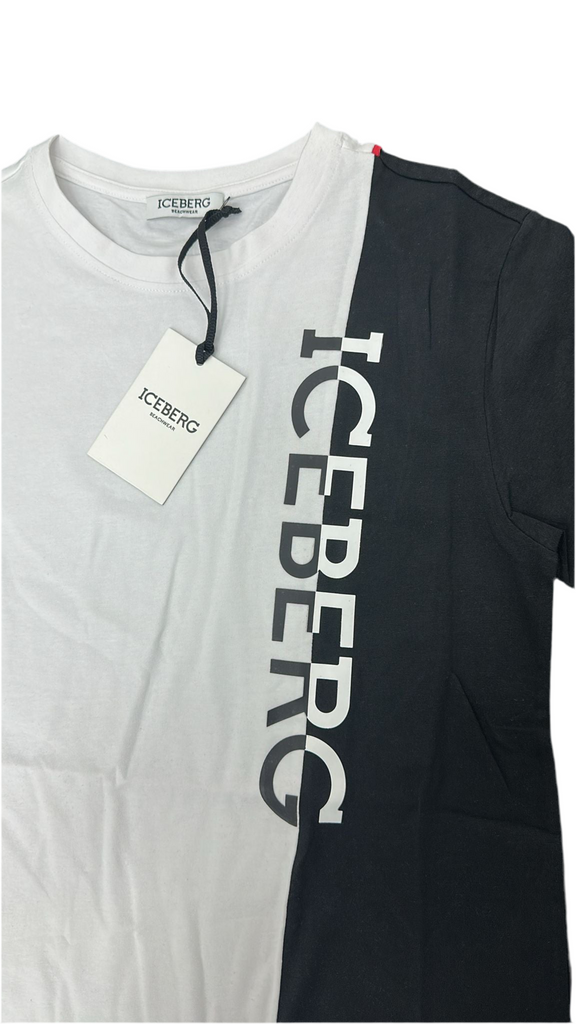 T-SHIRT ICEBERG BICOLOR BIANCO-NERO