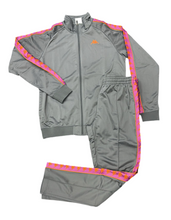 Carica l&#39;immagine nel visualizzatore di Gallery, TUTA COMPLETA KAPPA UNISEX ACETATA CON BANDA ROSA-ARANCIO