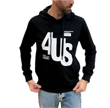 Carica l&#39;immagine nel visualizzatore di Gallery, FELPA PACIOTTI UNISEX COTONE CON CAPPUCCIO E SIGLA 4US CENTRALE GRANDE STILE MURO