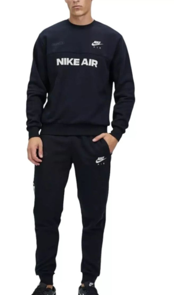 TUTA COMPLETA NIKE AIR UOMO FELPATA GIROCOLLO CON SCRITTA CENTRALE E RETRO GRANDE