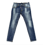 JEANS DSQUARED TARGHETTA RETRO CON SCRITTA ROSSA