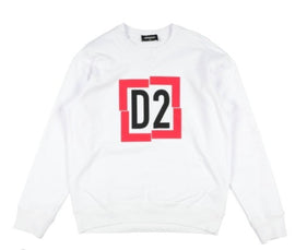 FELPA DSQUARED BAMBINO GARZATA  LOGO GRANDE CENTRALE D2