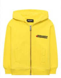 FELPA DSQUARED BAMBINO GARZATA  CON ZIP LOGO CUORE
