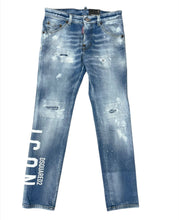 Carica l&#39;immagine nel visualizzatore di Gallery, PANTALONE JEANS DSQUARED LOGO GAMBA VERTICALE