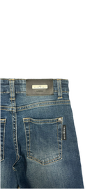 JEANS RICHMOND BIMBO DENIM TARGHETTA CUOIO NERO RETRO