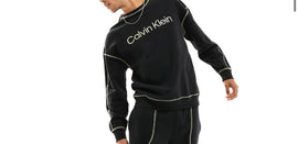 FELPA CALVIN KLEIN UOMO, COTONE , CON CUCITURE BIANCHE E SCRITTA CENTRALE