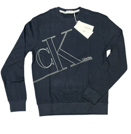 FELPA CALVIN KLEIN CON LOGO BIANCO TRASVERSALE GRANDE