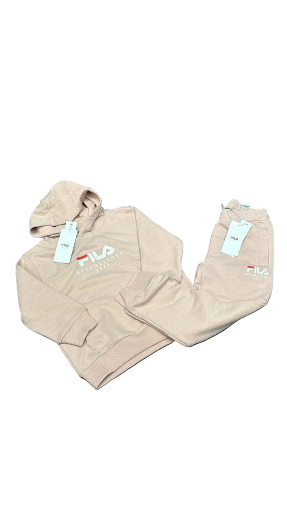 TUTA COMPLETA FILA BIMBA COTONE CON CAPPUCCIO E SCRITTA CENTRALE