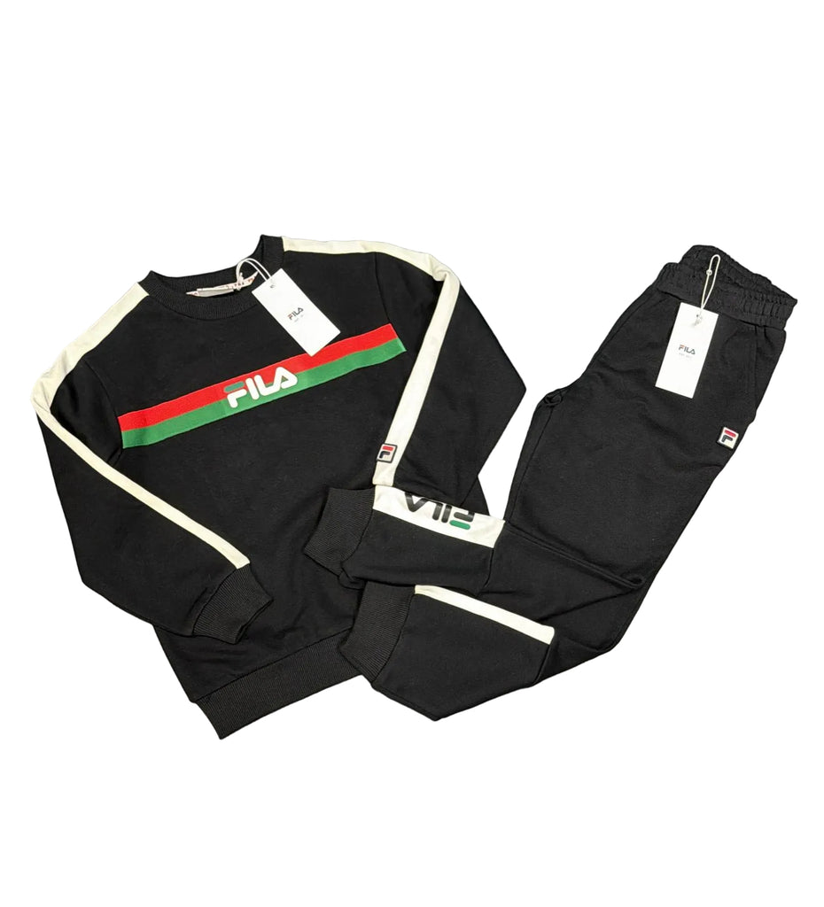 TUTA COMPLETA FILA BIMBO COTONE CON BANDA LATERALE BIANCA