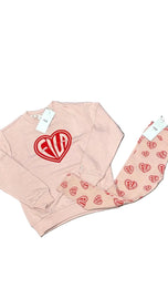 TUTA COMPLETA FILA BIMBA COTONE CON LOGO CENTRALE A CUORE E LEGGINS