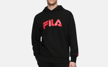 Carica l&#39;immagine nel visualizzatore di Gallery, FELPA FILA UOMO GARZATA CON CAPPUCCIO SCRITTA GRANDE CENTRALE ROSSA