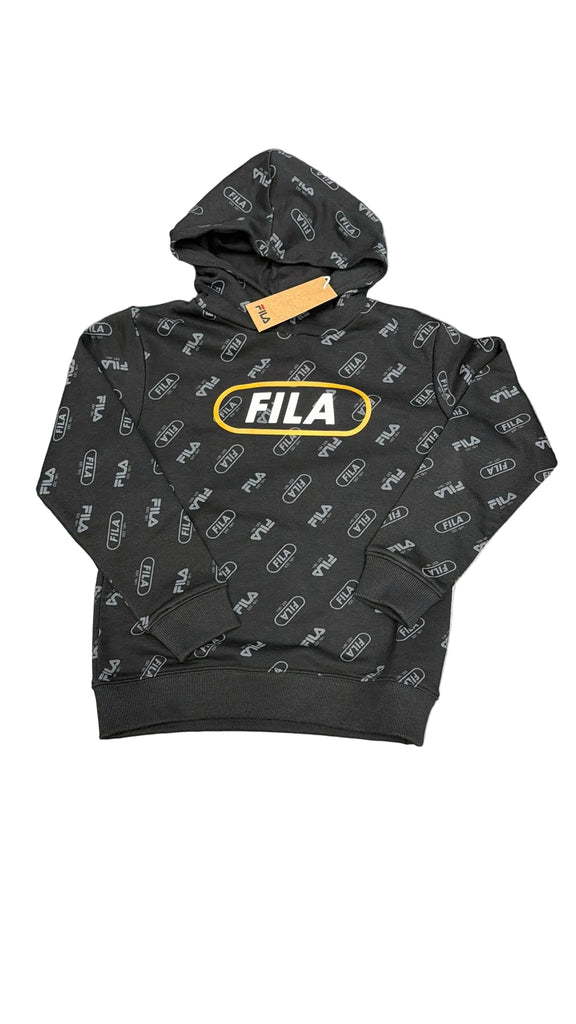 FELPA FILA CON CAPPUCCIO E SCRITTA CENTRALE GRANDE CERCHIATA