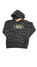 FELPA FILA CON CAPPUCCIO E SCRITTA CENTRALE GRANDE CERCHIATA