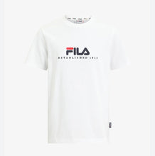 Carica l&#39;immagine nel visualizzatore di Gallery, T-SHIRT FILA SCRIITA CENTRALE STAMPATA E VERTICALE GAMBA