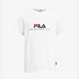 T-SHIRT FILA SCRIITA CENTRALE STAMPATA E VERTICALE GAMBA
