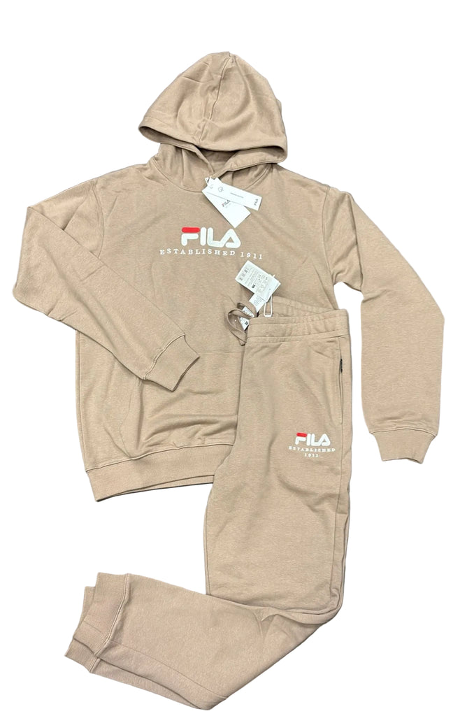 TUTA COMPLETA FILA UNISEX COTONE CON SCRITTA CENTRALE E CAPPUCCIO