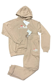 TUTA COMPLETA FILA UNISEX COTONE CON SCRITTA CENTRALE E CAPPUCCIO