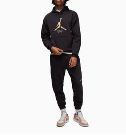 TUTA COMPLETA JORDAN UOMO FELPATA  LOGO CENTRALE ORO CON FIRMA