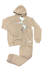 Carica l&#39;immagine nel visualizzatore di Gallery, TUTA COMPLETA FILA UNISEX COTONE CON SCRITTA CENTRALE E CAPPUCCIO