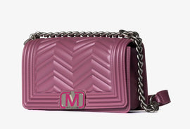 BORSA MARC ELLIS RIGATA CON LOGO A CHIUSURA COLORATO