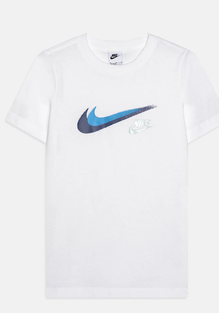 T-SHIRT NIKE CON LOGO CENTRALE CELESTE SFUMATO
