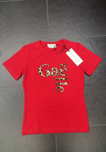 Carica l'immagine nel visualizzatore di Gallery, T-SHIRT GAELLE SCRITTA TRASVERSALE LEOPARDATA