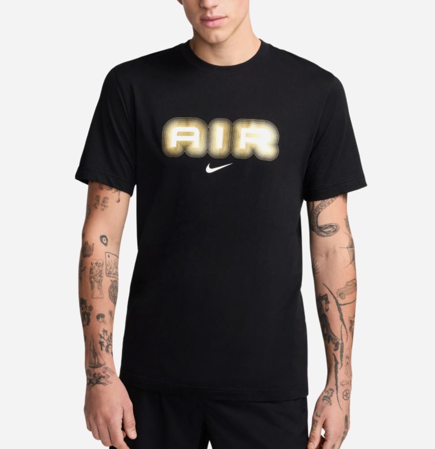 T-SHIRT NIKE CON SCRITTA AIR CENTRALE GRANDE E LOGO PICCOLO CENTRALE