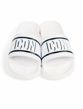 Carica l&#39;immagine nel visualizzatore di Gallery, CIABATTE ICON CON FASCIA E SCRITTA DOPPIA BLACK/WHITE