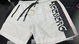 COSTUME ICEBERG CON LOGO GAMBA VERTICALE CON STRISCIA BIANCO E GIALLO