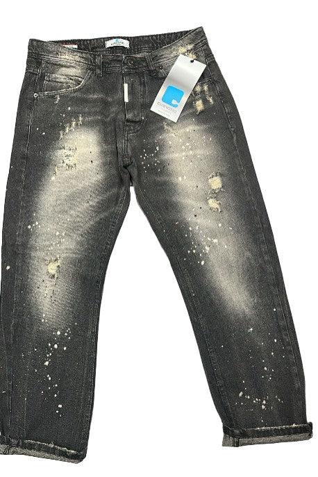 JEANS CIANOTIC UOMO FIT CON SFUMATURE GRIGIE E BOTTONI