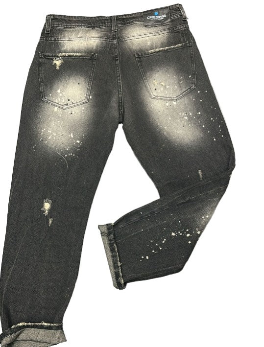 JEANS CIANOTIC UOMO FIT CON SFUMATURE GRIGIE E BOTTONI