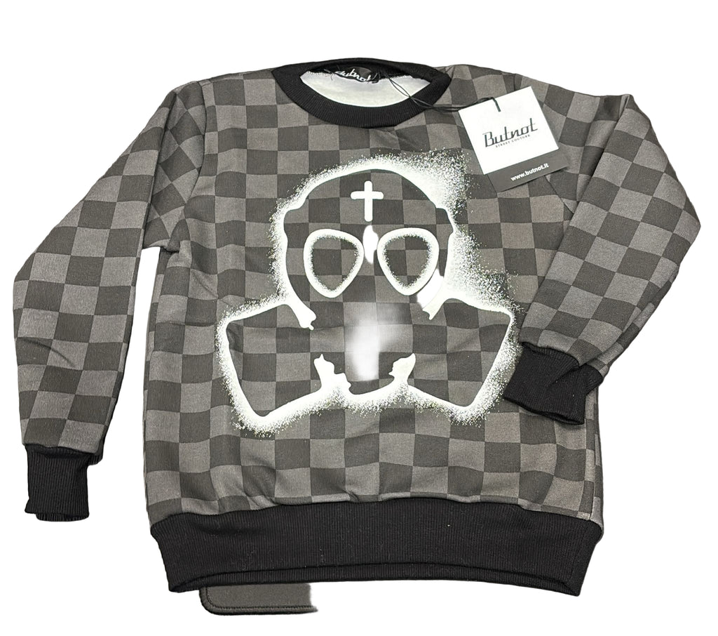 FELPA BUTNOT BAMBINO FELPATA CON TESCHIO BIANCO, GIROCOLLO