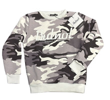 Carica l'immagine nel visualizzatore di Gallery, FELPA BUTNOT BAMBINO FELPATA CON SCRITTA CENTRALE E STAMPA MILITARE