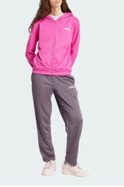 TUTA COMPLETA ADIDAS DONNA ACETATA CON ZIP E CAPPUCCIO LOGO LATO CUORE