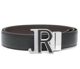 CINTURA RICHMOND CON SIGLA JR ARGENTO-NERO