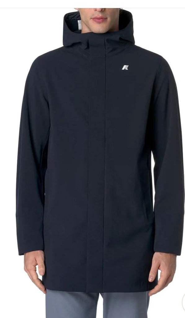 GIUBBINO K-WAY THOMAS BONDED CON CAPPUCCIO E LOGO GOMMATO