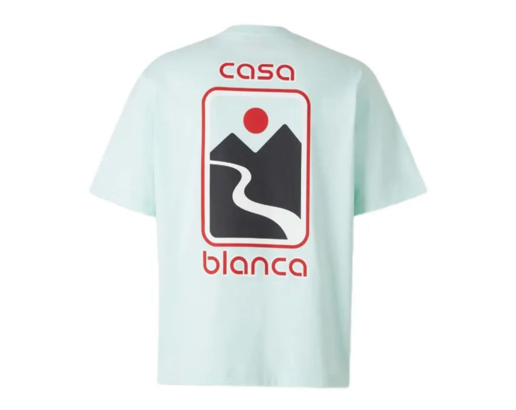 T-SHIRT CASABLANCA UNISEX COTONE QUADRO CON PAESAGGIO LATO CUORE E RETRO GRANDE
