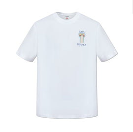 T-SHIRT CASABLANCA LOGO LATO CUORE E RETRO ROMBO CON DISEGNO ASTRATTO