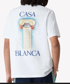 T-SHIRT CASABLANCA LOGO LATO CUORE E RETRO COLONNA ROMANA