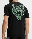 T-SHIRT PLEIN SPORT UOMO COTONE CON TIGRE RETRO VERDE